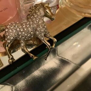 Unique Vintage Gold and Silver Horse Brooch